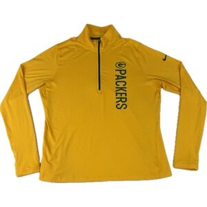Nike Element 1/4‎ Zip Women's XL Top Green Bay Packers Thumbholoes Lightweight